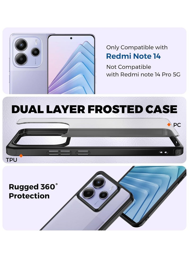 جراب شفاف لهاتف Xiaomi Redmi Note 14، ظهر صلب شفاف من البولي كربونات وممتص للصدمات من البولي يوريثين الحراري الناعم [لا يصفر] جراب حماية رفيع مضاد للصدمات لهاتف Xiaomi Redmi Note 14 - Image 2